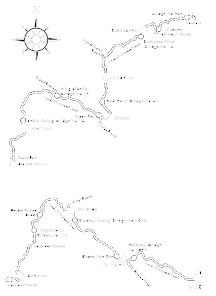  LLCR line route map - Liverpool to Leeds